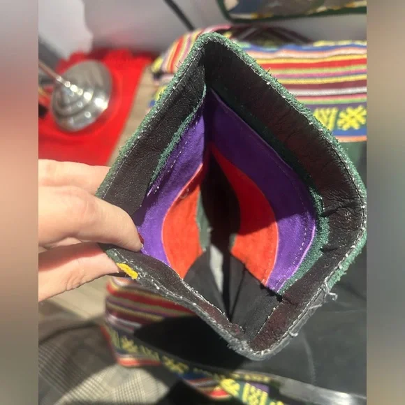 Vintage 80s patchwork suede boots made in Yugoslavia size 7 - Picture 7 of 7